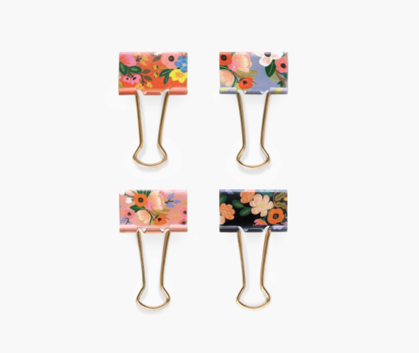 Lively Floral Binder Clips