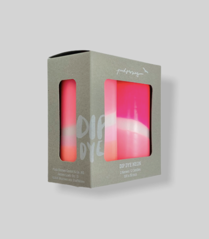 Dip Dye Neon Candle - Flamingo Feathers