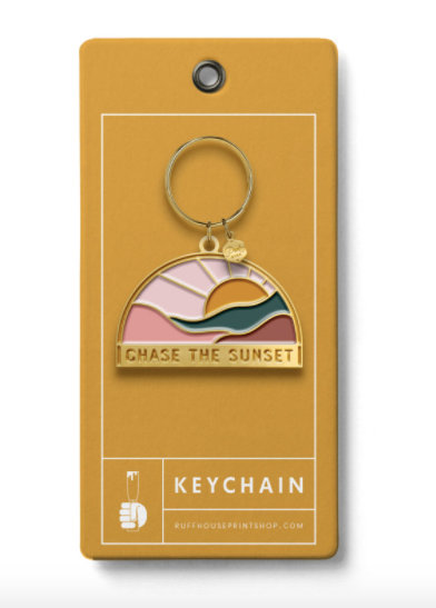Chase the Sunset Enamel Keychain