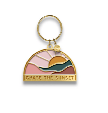 Chase the Sunset Enamel Keychain
