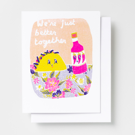 Better Together Taco - Risograph Greeting Card