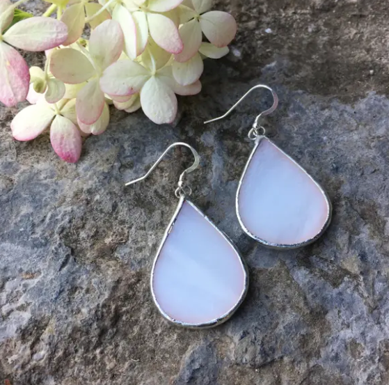 Teardrop Stained Glass Earrings