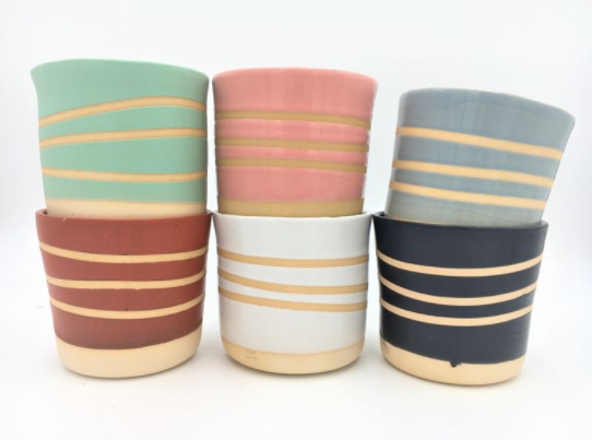 Handmade Ceramic Banded Planter