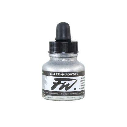 FW Liquid Acrylic Ink 1oz - Silver Imit