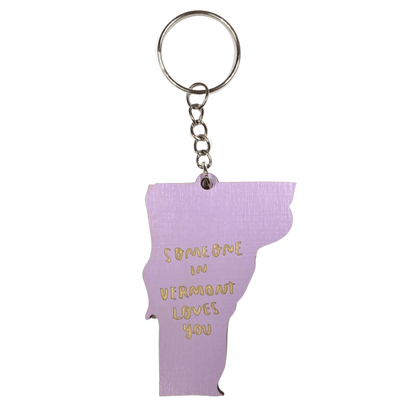 Someone in Vermont Loves You Keychain