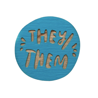 Magnetic Laser-engraved Pronoun Pins