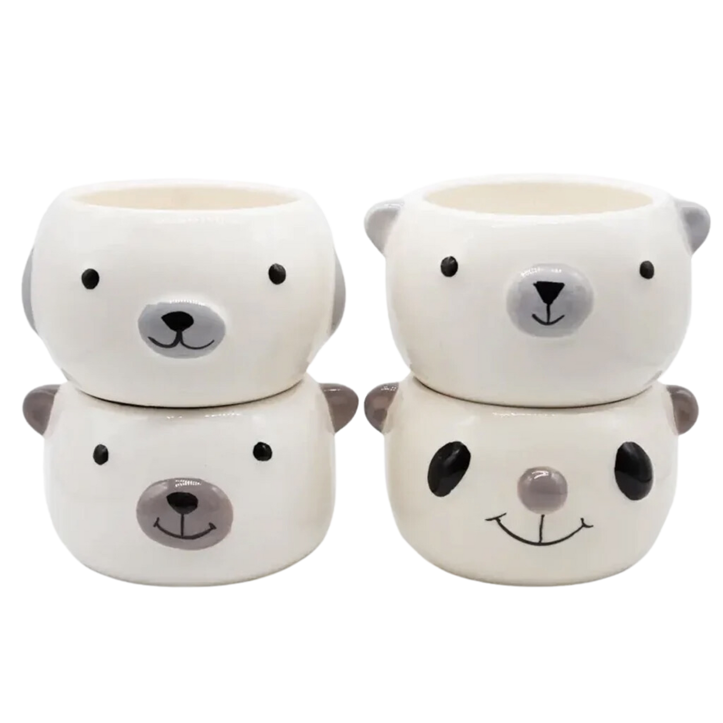Animal Face White Pots