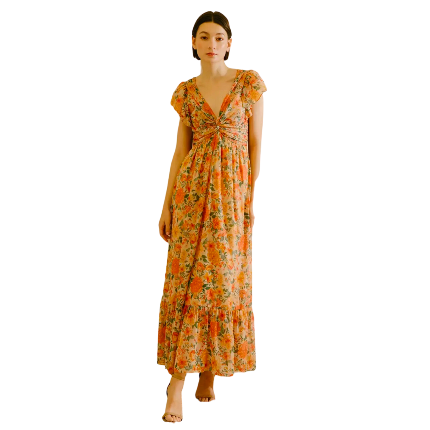 Warm Floral Maxi Dress
