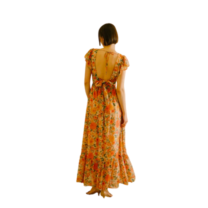 Warm Floral Maxi Dress