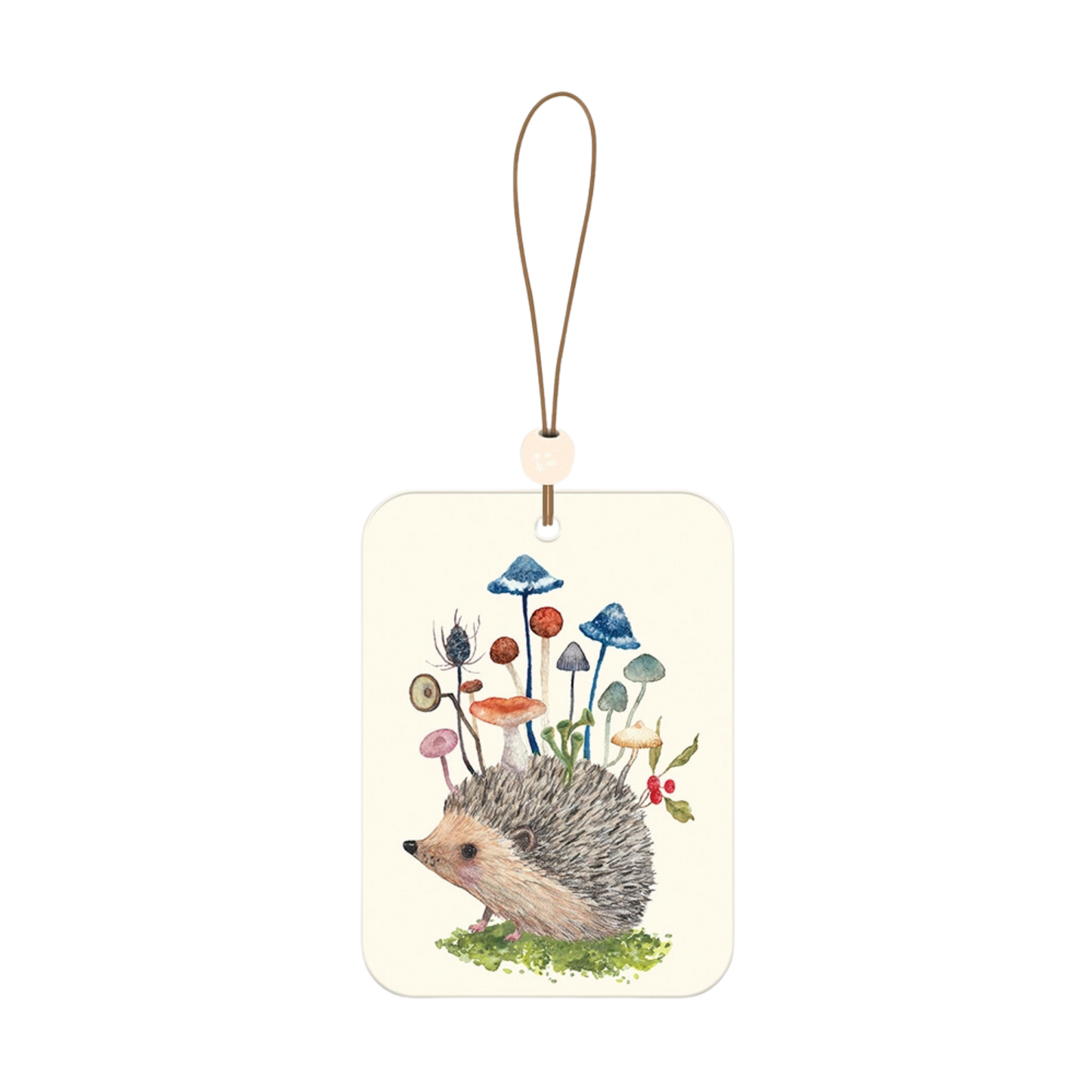 Hedgehog with Mushrooms Car Air Freshener