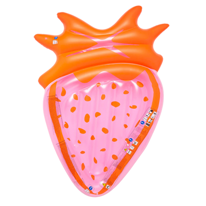 Luxe Lie-On Pool Float Strawberry Pink Berry