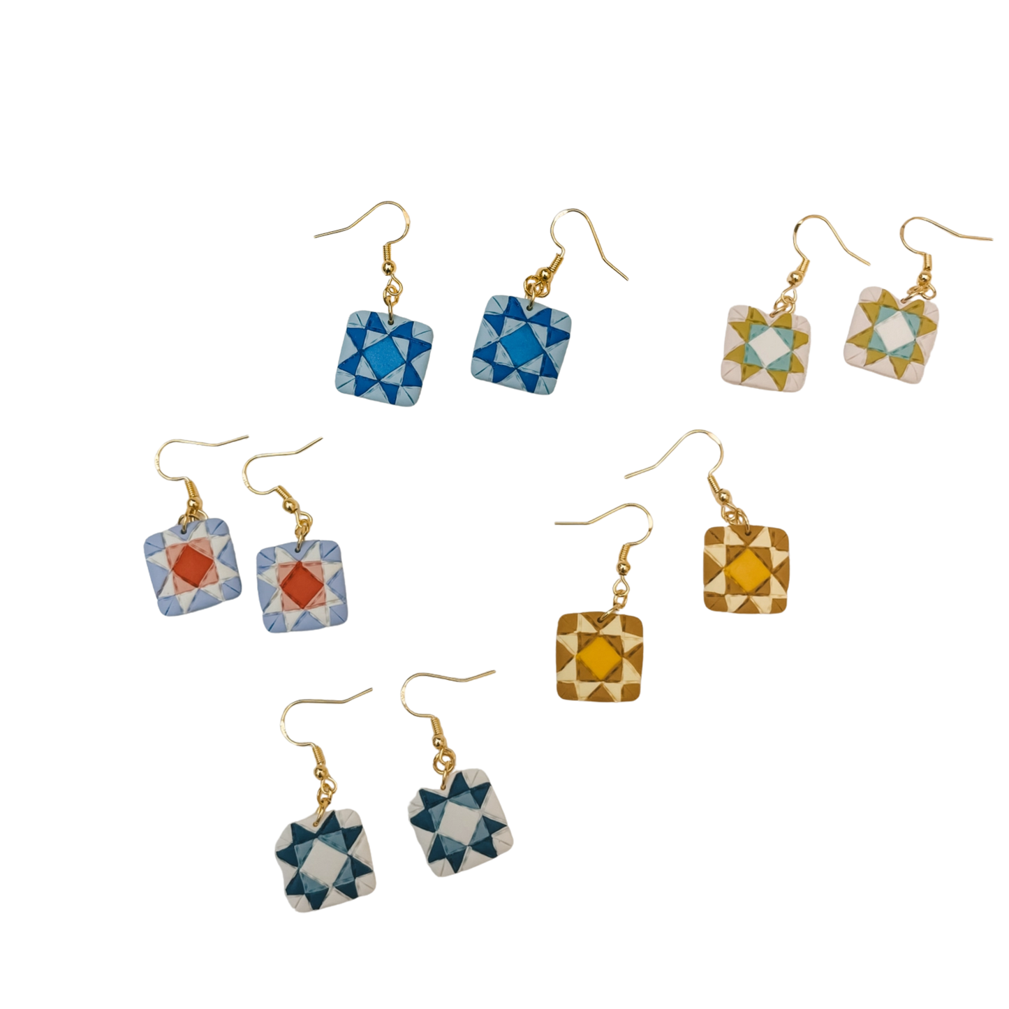 Quilt Block Dangle Earrings