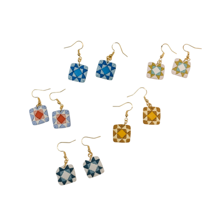 Quilt Block Dangle Earrings