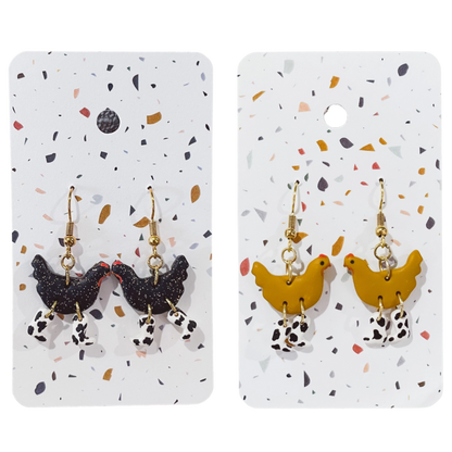 Chickens with Cowboy Boots Earrings
