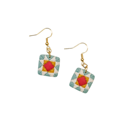 Quilt Block Dangle Earrings