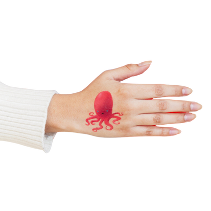 Ruby Octopus Tattoo Pair