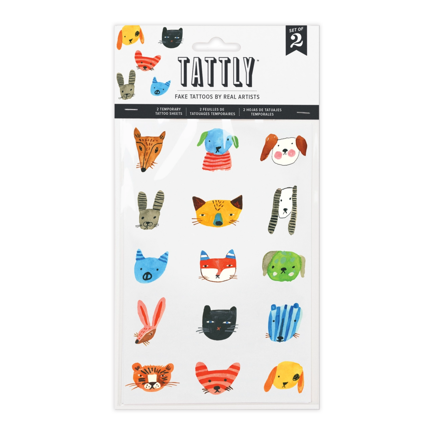 Fuzzy Faces Tattoo Sheet
