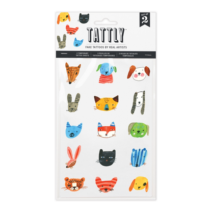 Fuzzy Faces Tattoo Sheet