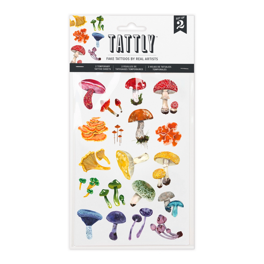 Colorful Mushrooms Tattoo Sheet