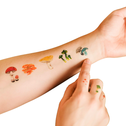 Colorful Mushrooms Tattoo Sheet