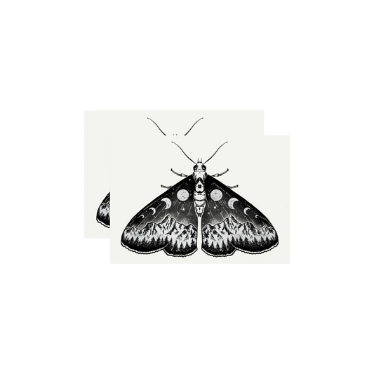 Mystic Moth Metallic Tattoo Pair