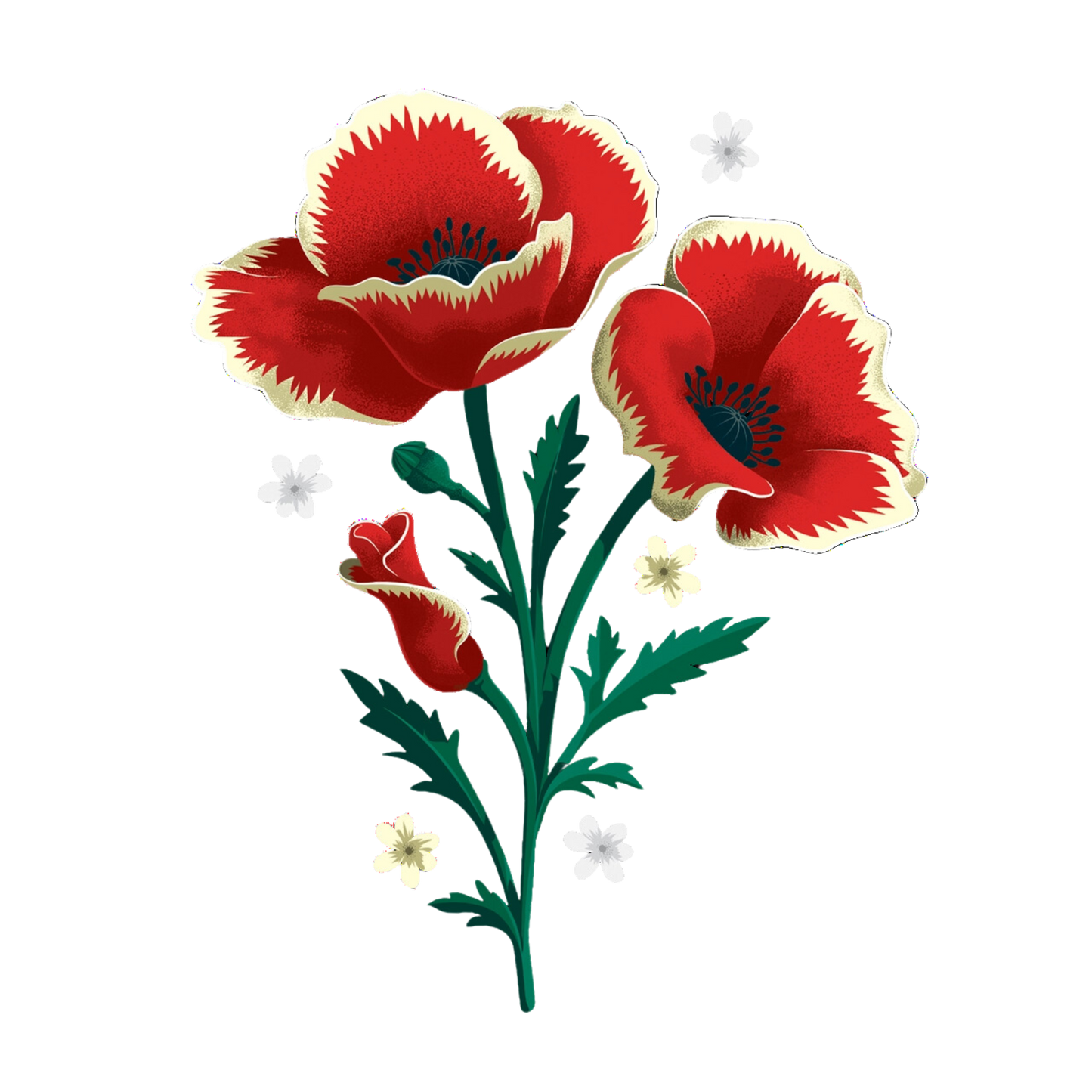 Poppies (Fk) Tattoo Pair
