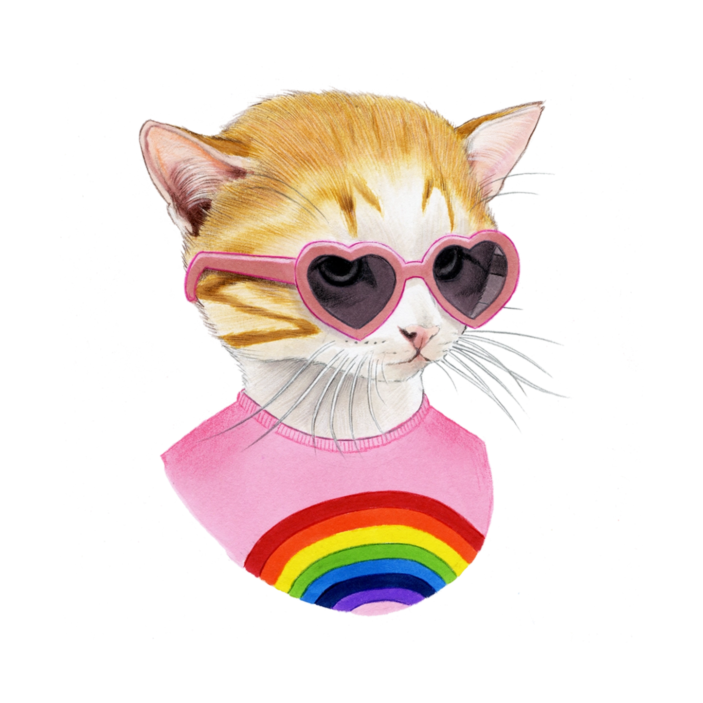 Rainbow Kitten Tattoo Pair