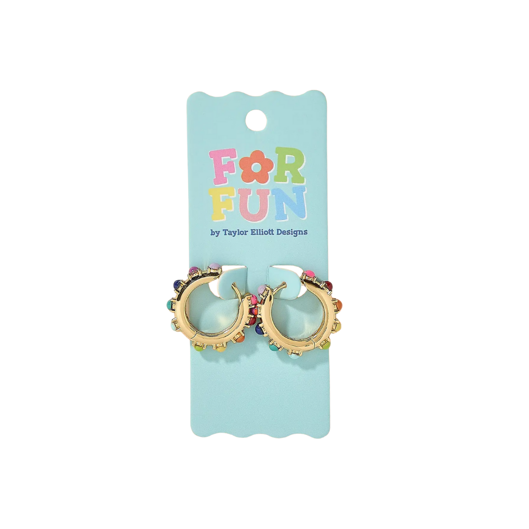 Miley Colorful Beads Huggie Earrings
