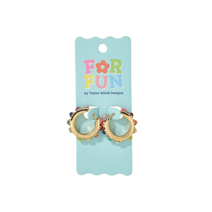 Miley Colorful Beads Huggie Earrings