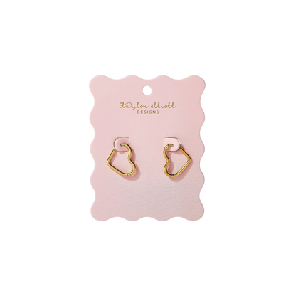 Josephine Gold Heart Huggie Earrings
