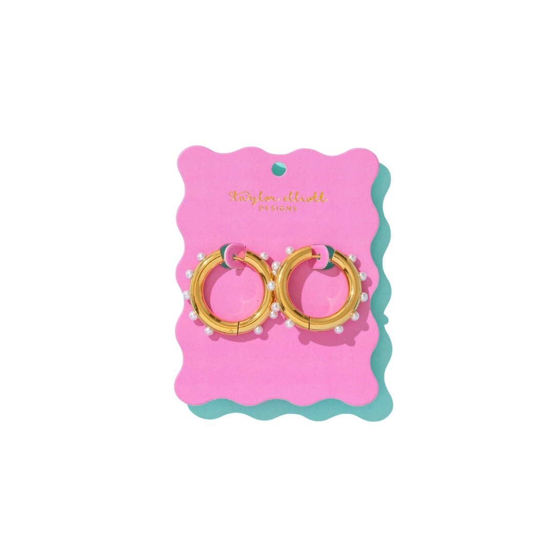 Lola Pearl Hoop Earrings