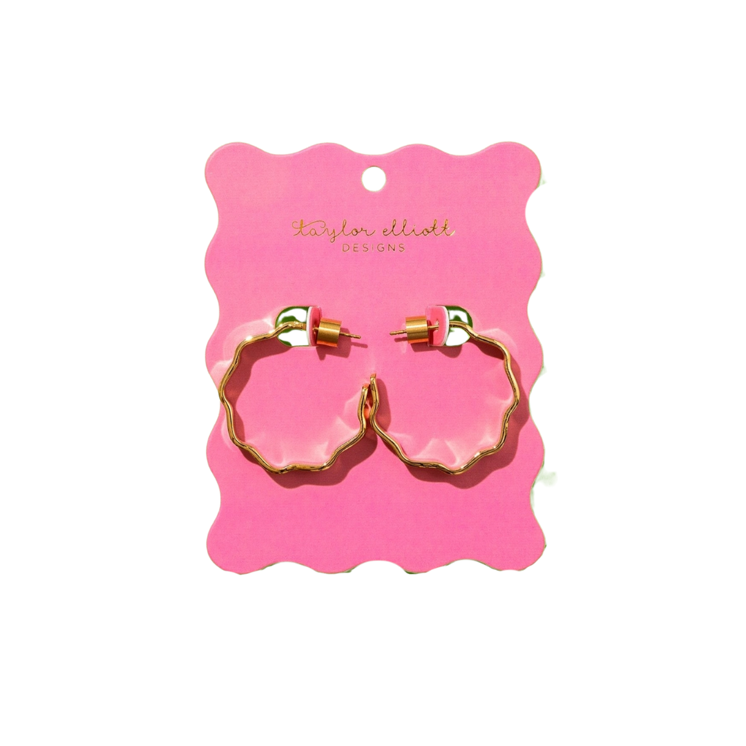 Cassie Wavy Medium Hoop Earrings