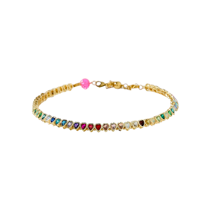 Amore Heart-Shaped Rainbow Stones Choker Necklace