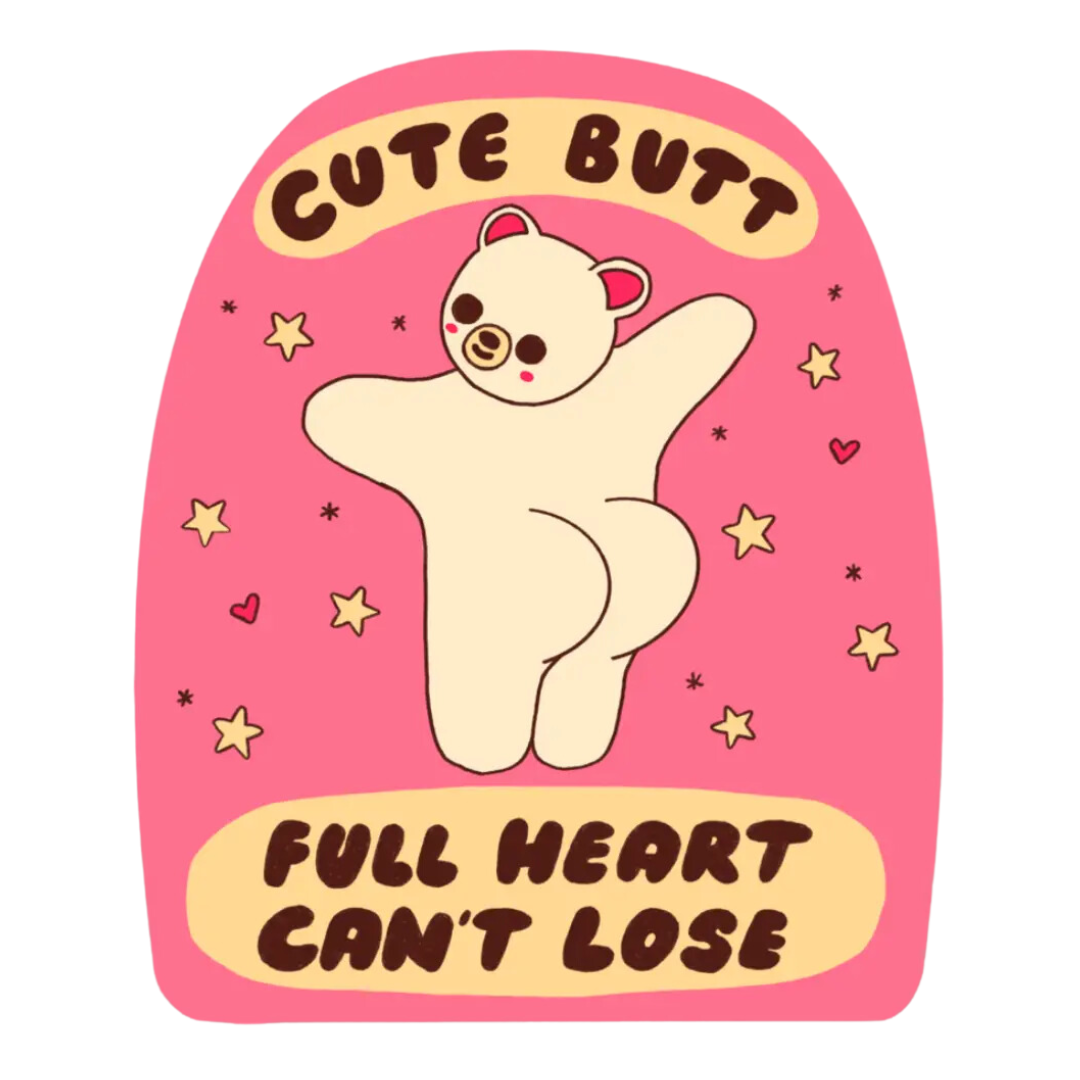 Cute Butt, Full Heart Sticker – Daydream Art Supply