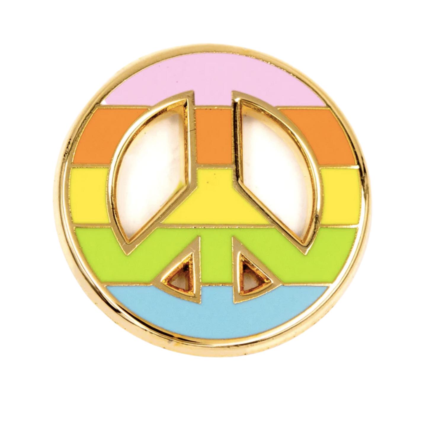 Rainbow Peace Sign Enamel Pin