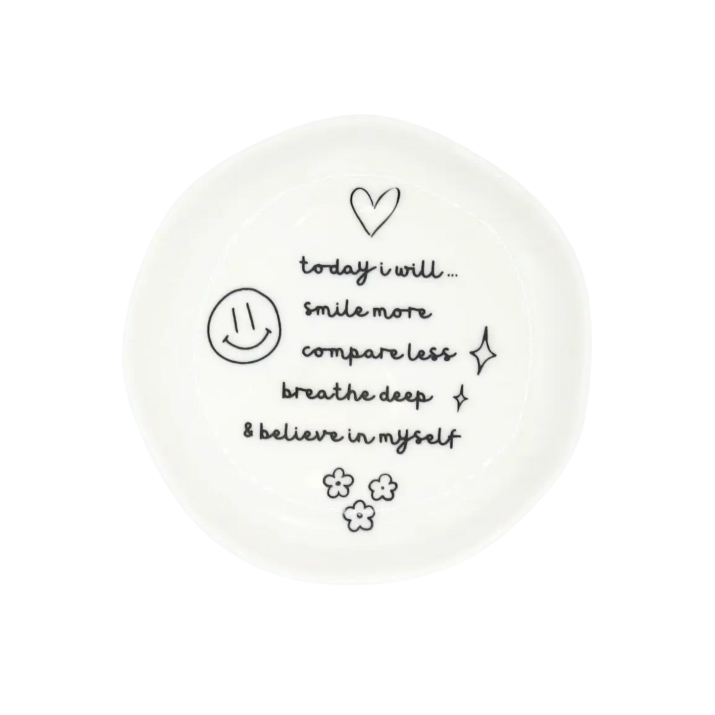 Today I Will Smile More - Organic Round Trinket Tray