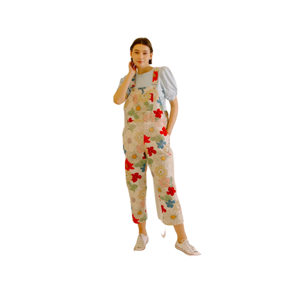 Multi Color Floral Overall Pants