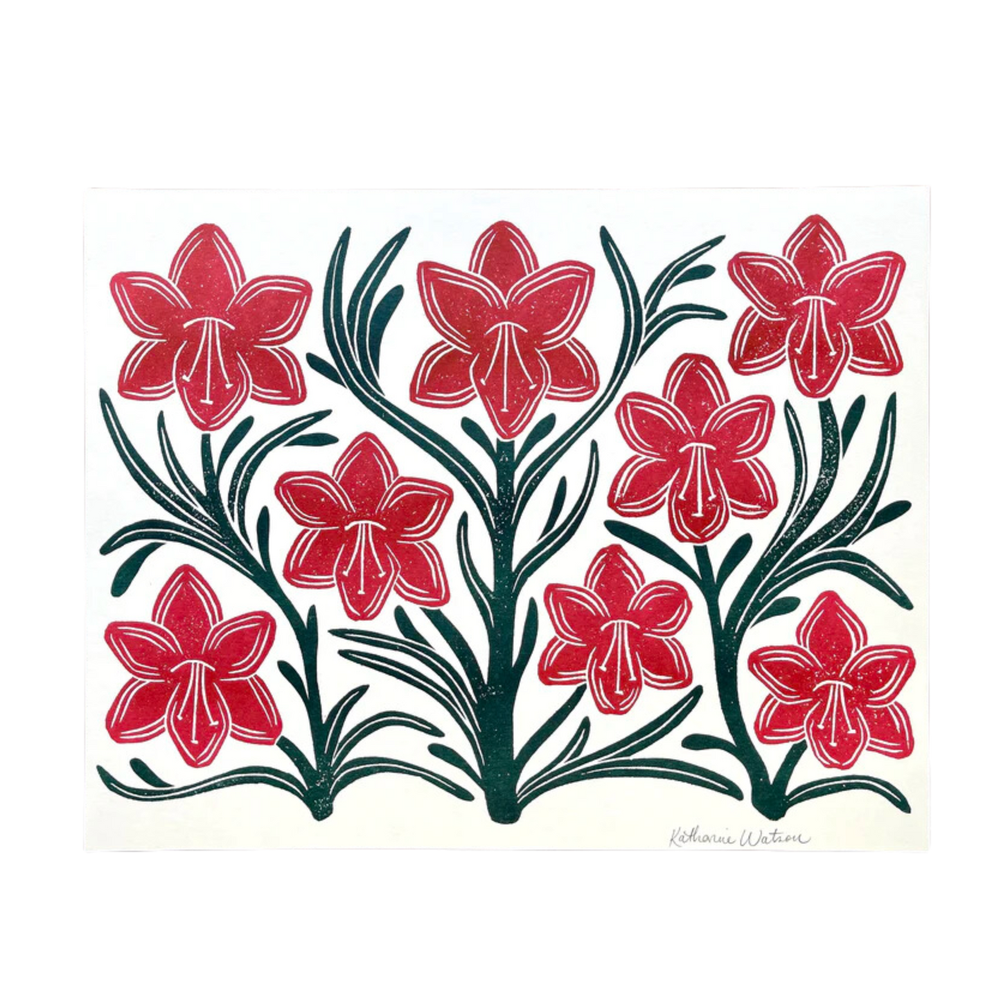 Holiday Garden Series: Amarylis Risograph Art Print