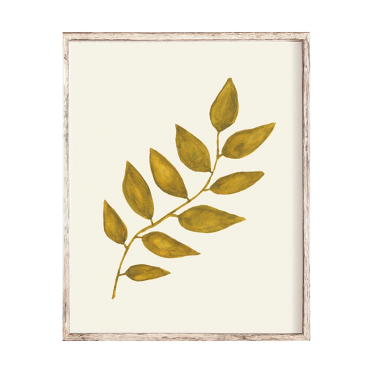 11x14 Art Print - Vintage Pea Green Watercolor Branch