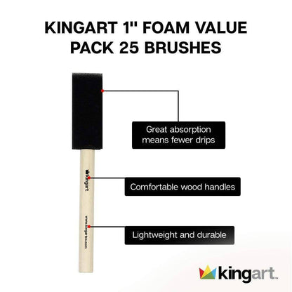 Foam Brushes 1” 25 pc