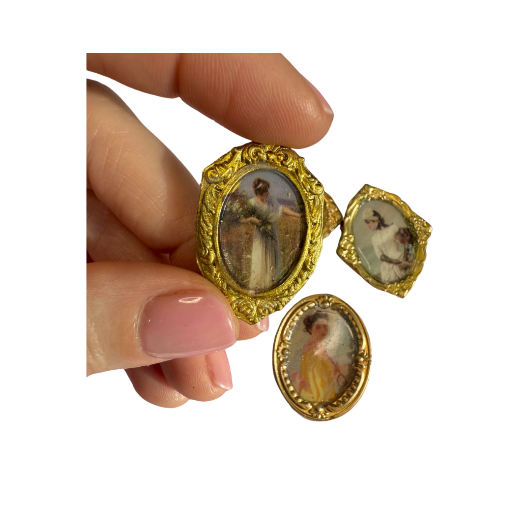Mini Framed Victorian Ladies Magnets (4ct)