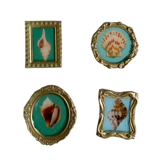 Mini Framed Shell Magnets (4ct)