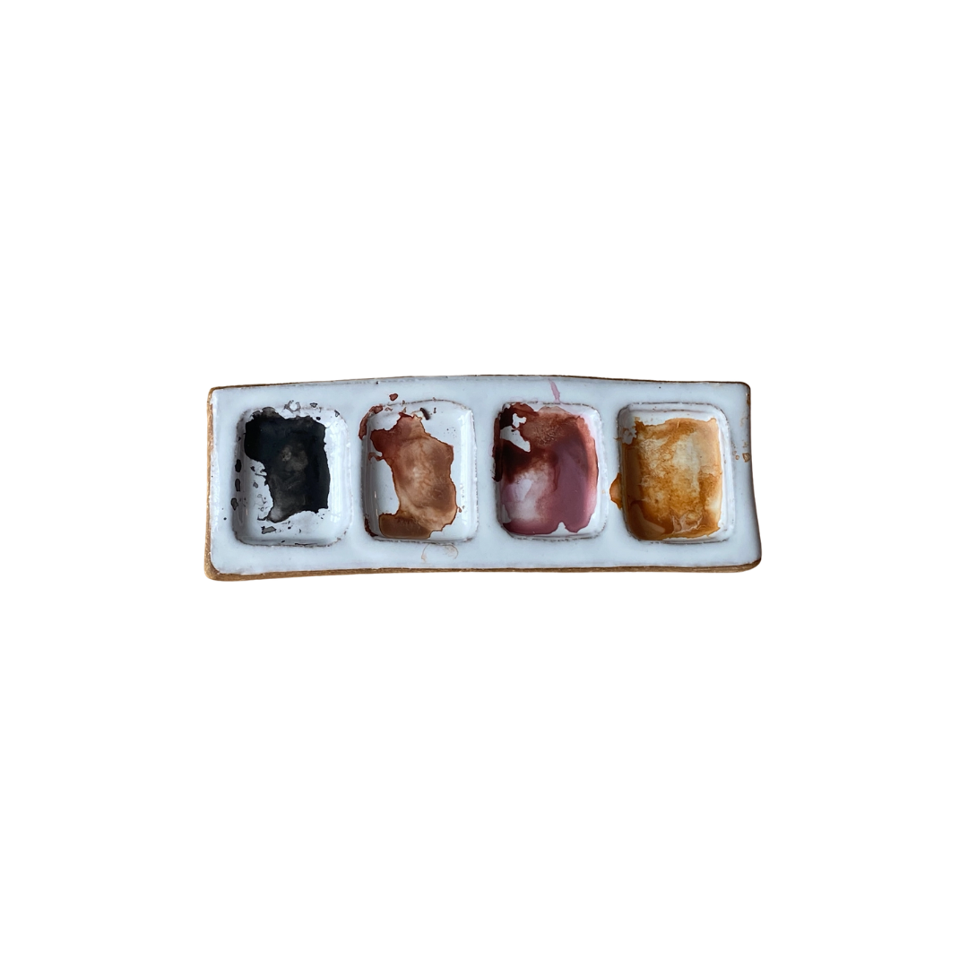 4-Pan Ceramic Artist Paint Palette