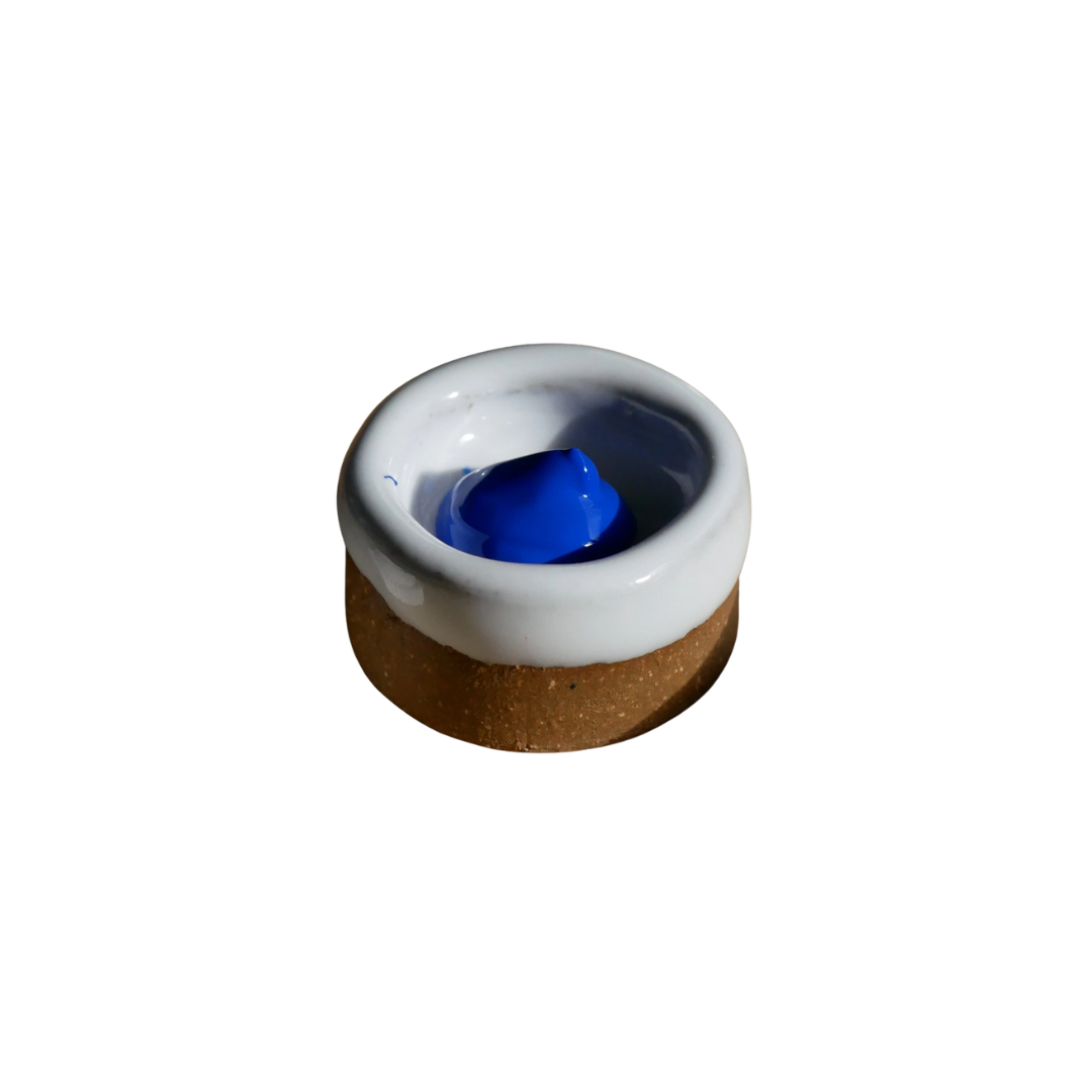 Small Circular Handmade Paint Pan and Mixing Dish