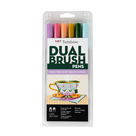 Dual Brush Pen Art Markers: Teatime, 6-Pack