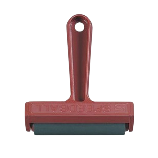 Hard Rubber Pop-In Brayer – 4" (Plastic Frame)