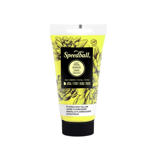 Water-Soluble Block Printing Ink 2.5oz - Fluorescent Yellow