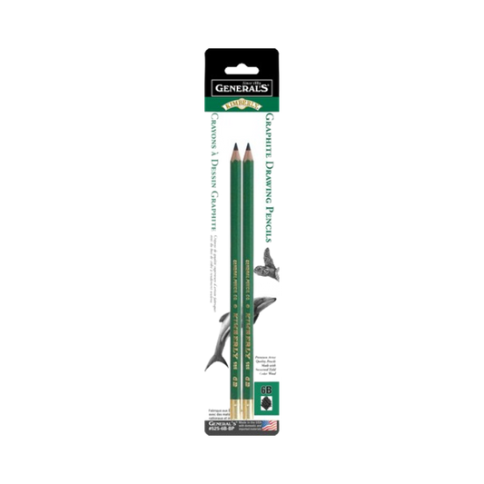 General's Drawing Pencil 6B 2-PACK