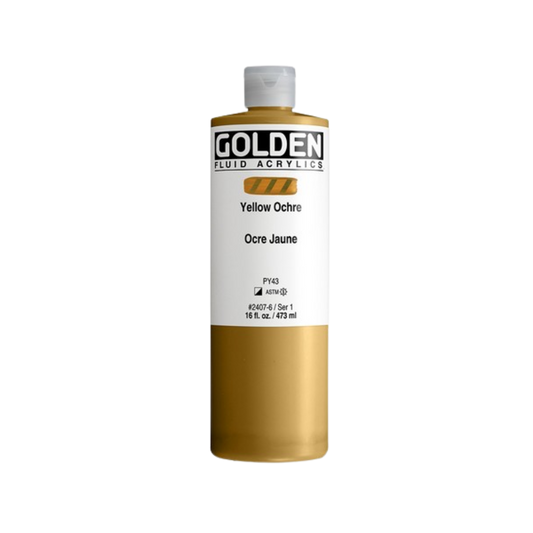 Golden Fluid Acrylic 16oz - Yellow Ochre