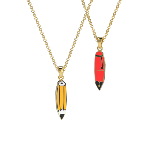 Pen & Pencil Double-Sided Pendant